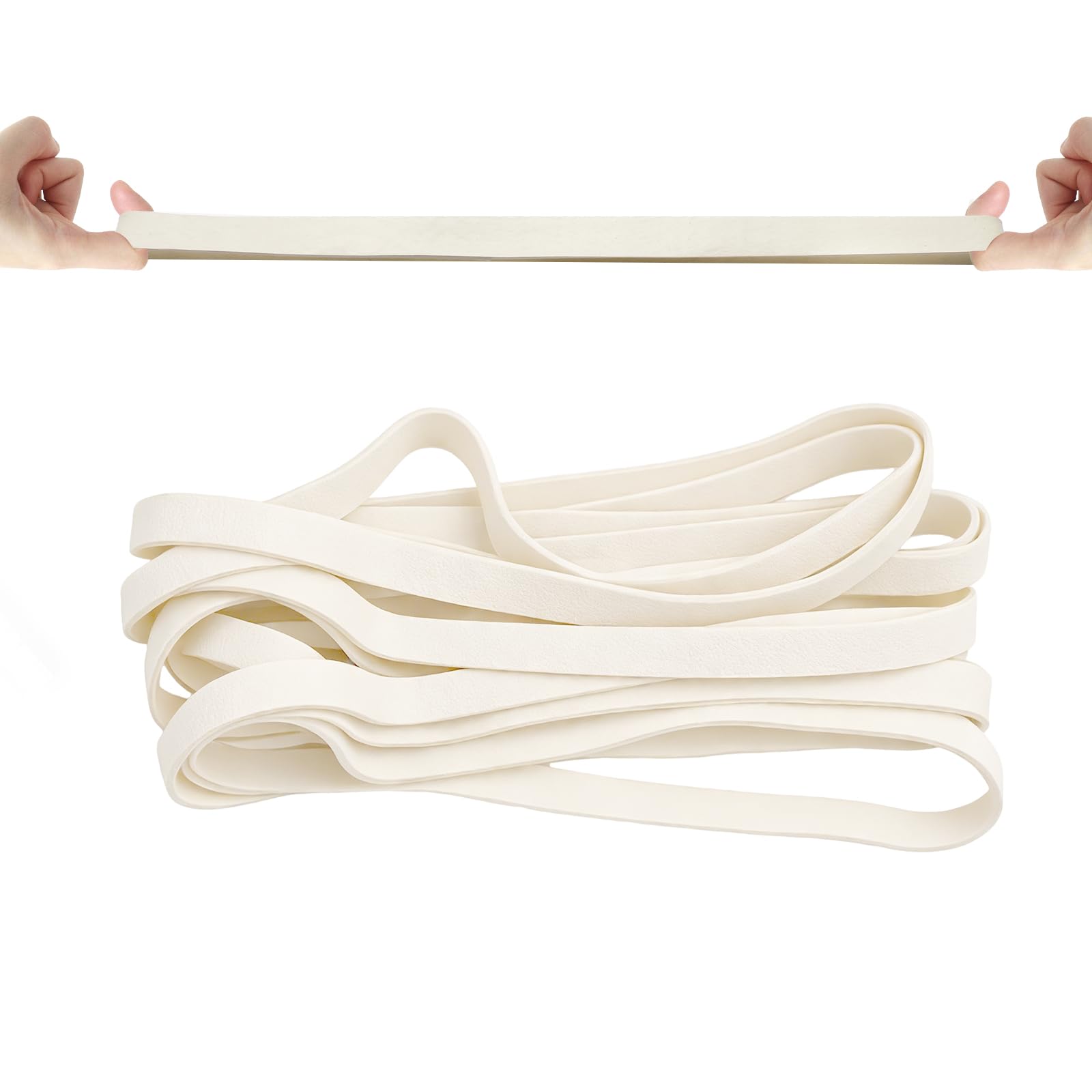 Heavy Duty Rubber Bands 20 Pcs Large Thick Elastic Rubber 30x1.5CM Trash Can Band Rope Strong Durable Wide Wrapping Bands for Industrial Home Office School File Folders Garbage Can -White