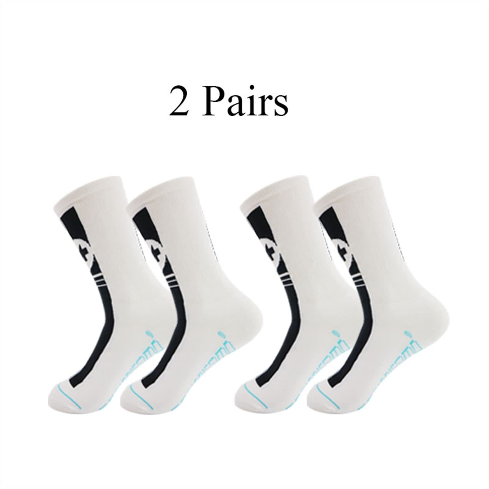 2 Paia di Calze ciclistiche da Uomo in Tubo Multicolor Sport Antiscivolo Calzini da Allenamento Calzini fiancheggiati con Calze Caviglie