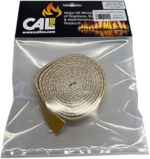 CHIMSOC White Thermal Self Adhesive Tape for Stove Glass - 25mm x 2mm x 2 Metres