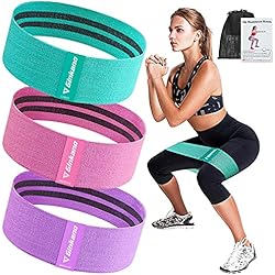 Bandas Elasticas[3Pcs],Banda de Fitness de Tela con múltiples Niveles de Resistencia, Adecuada para Ejercicios de Corta Distancia, Yoga, Pilates, Gimnasio