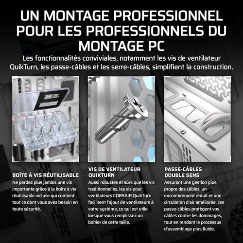 CORSAIR 9000D RGB Airflow Boîter PC Super-Tour – Intérieur Vaste – Système de Support pour Ventilateur InfiniRail™ – Pas de Ventilateurs Inclus – Hub de Système iCUE Link Inclus – Noir