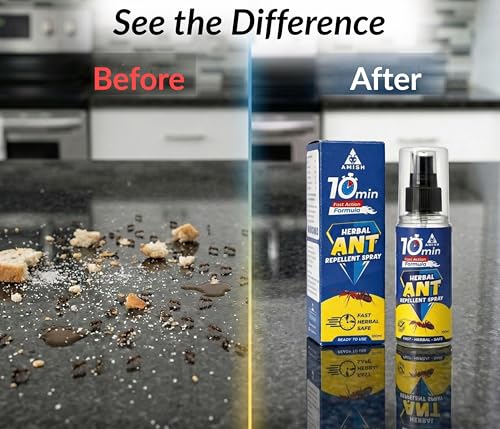 Image of Amish Ant Repellent Spray 100ml Pack of 5 for Home & Kitchen | Herbal Organic Indoor Outdoor | Pet Safe, Safe for Dogs | Eco Friendly Remover for Home, Plants | 10 minutes Formula| Repellent Spray