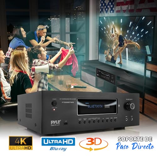 Miniatura 5 de Pyle Amplificador De Sonido, 1000w, Bluetooth, Inalambrico, Sistema Receptor De Karaoke Y Cine, Para El Hogar, Microfono Inalambrico, 5.2 Canales, Mp3 Usb Hdmi Am Fm Radio