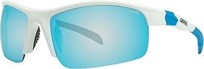 Maxx Switchback Blue Mirrored Smoke Lenses White Frame Sports Sunglasses