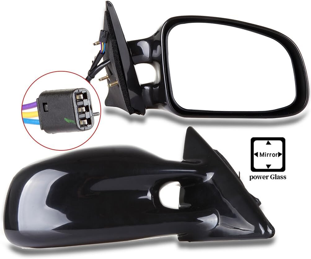 Driver and Passenger Side Black View Mirrors Fit for 2007-2013 For GMC Sierra 1500 2500 HDa 3500HD Power adjustment Non-Folding Non-heated Exterior Mirrors 10312053 10312052