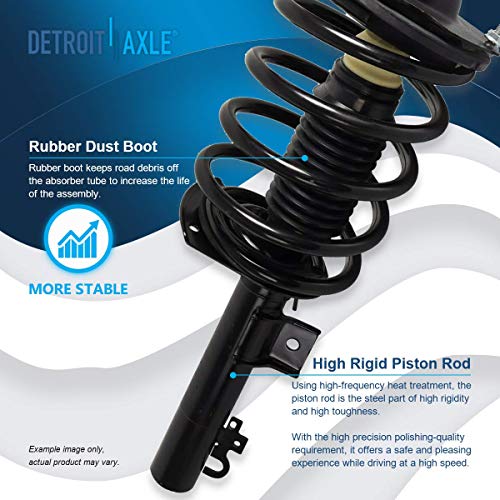 Image of Detroit Axle - 4pc Struts Shocks for 1996-2005 Ford Taurus Mercury Sable [Wagon] 2 Front Ready Suspension Struts w /Coil Spring Assembly 2 Rear Shock Absorbers Assembly Replacement