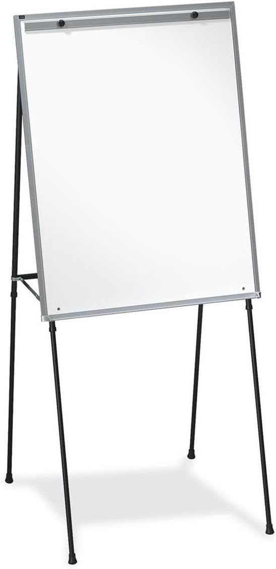 Lorell Dry-Erase Board Display Easel with Rubber Feet, 40-Inch to 70-Inch, Black