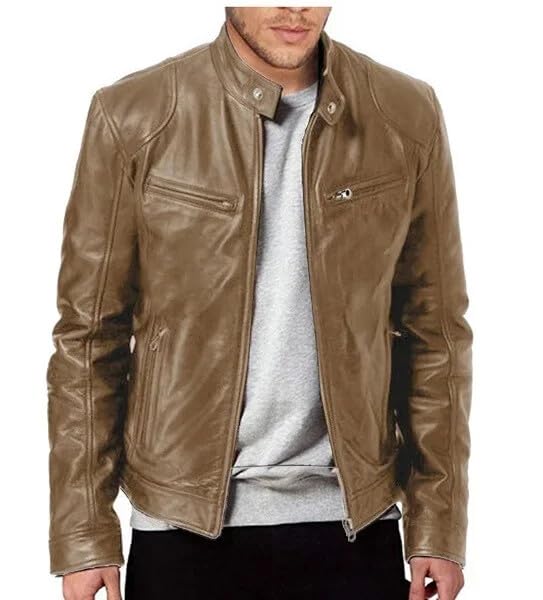 Veste vintage en cuir PU rock pour vos balades en moto sous le soleil couchant