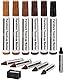 Möbelreparaturset Holzmarker - 13er-Set - Marker und Wachsstifte mit Spitzer-Set für Flecken, Kratzer, Holzfußböden, Tische, Schreibtische, Tischler, Bettpfosten, Ausbesserungen und Vertuschungen