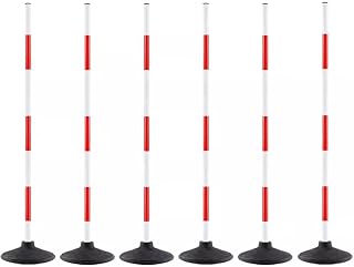 3ft/4ft/5ft Height Soccer Training Slalom Poles, Agility Training Equipment with Rubber Base for Soccer Drills Dribbling Sports, Coaching Sticks(1.5m/59.1in,6packs)