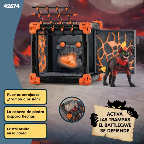 BattleCave Hiena de Lava Schleich 42674 playset de 27 piezas para niños 6