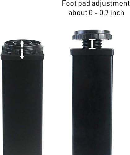 Miniatura 3 de QLLY Patas de escritorio de metal ajustables de 32 pulgadas, patas cuadradas para muebles de mesa de oficina, juego de 4 (32 pulgadas)