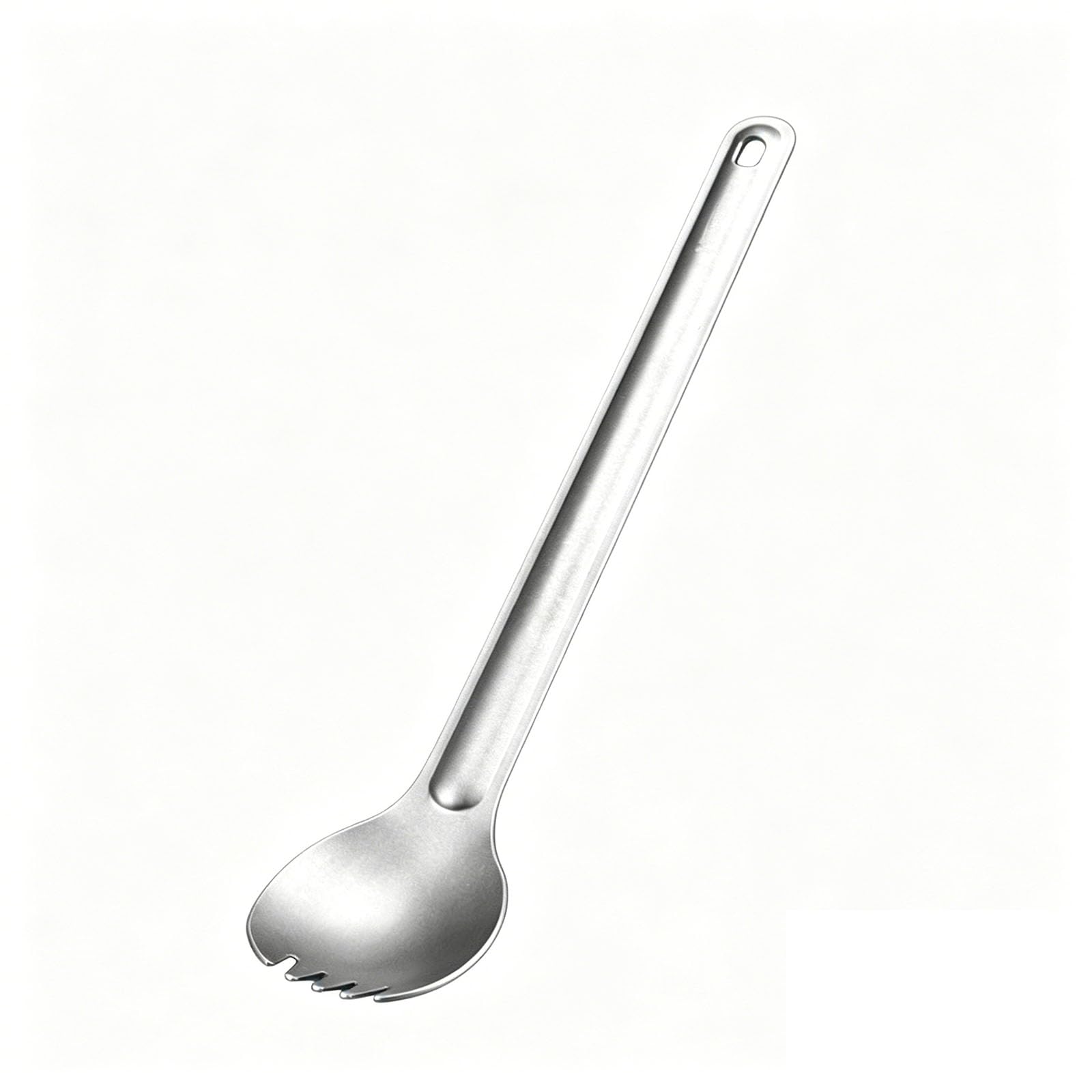 Long Handle Spork and Spoon Eco-Friendly Ultralight Portabale Flatware for Outdoor Camping Backpacking Hiking Travel Picnic Tableware with Bag(Sandblasting Spork)