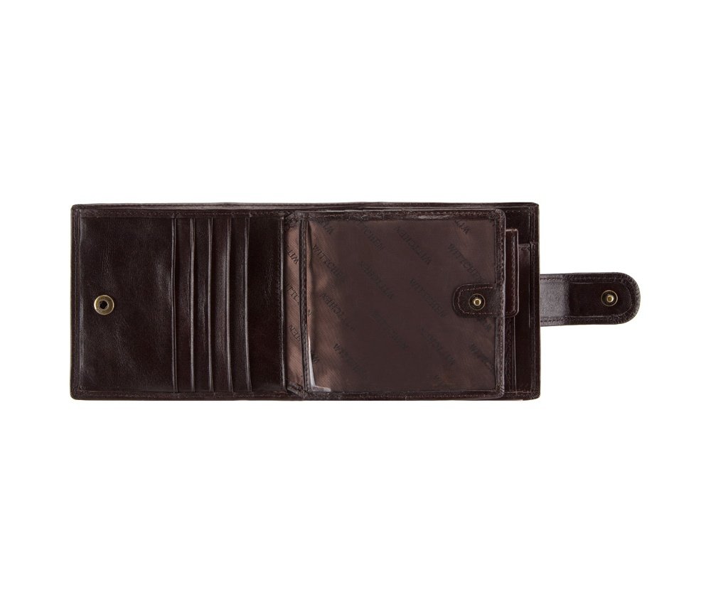 WITTCHEN Cartera de Piel de Vacuno, colección Arizona, con Cierre de botón a presión, Fabricado, Elegante y clásico, 12 x 10 cm