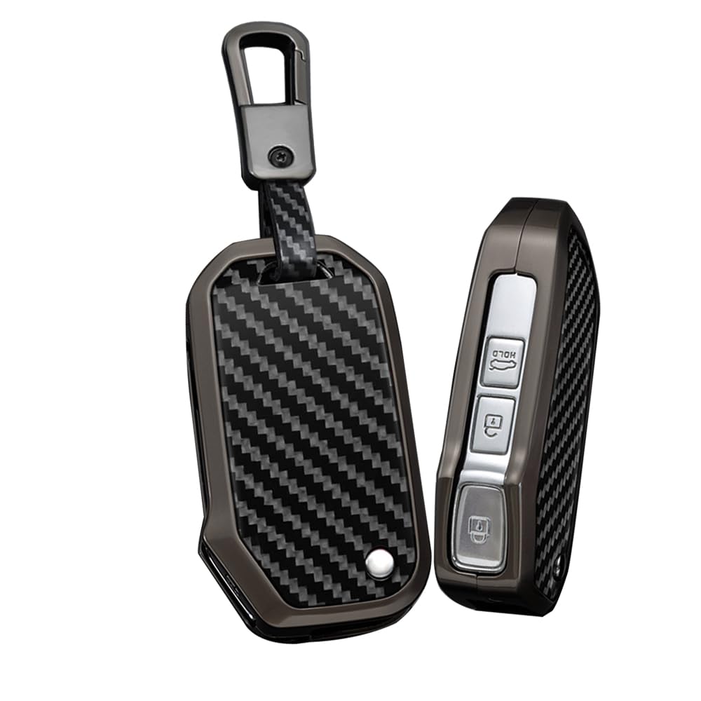 ontto 3/4 Buttons Car Key Cover Fit for Kia Seltos Forte Sportage Seltos K5 Soul Sorento Cerato Telluride Flip Folding Key,Key Fob Case with Keychain