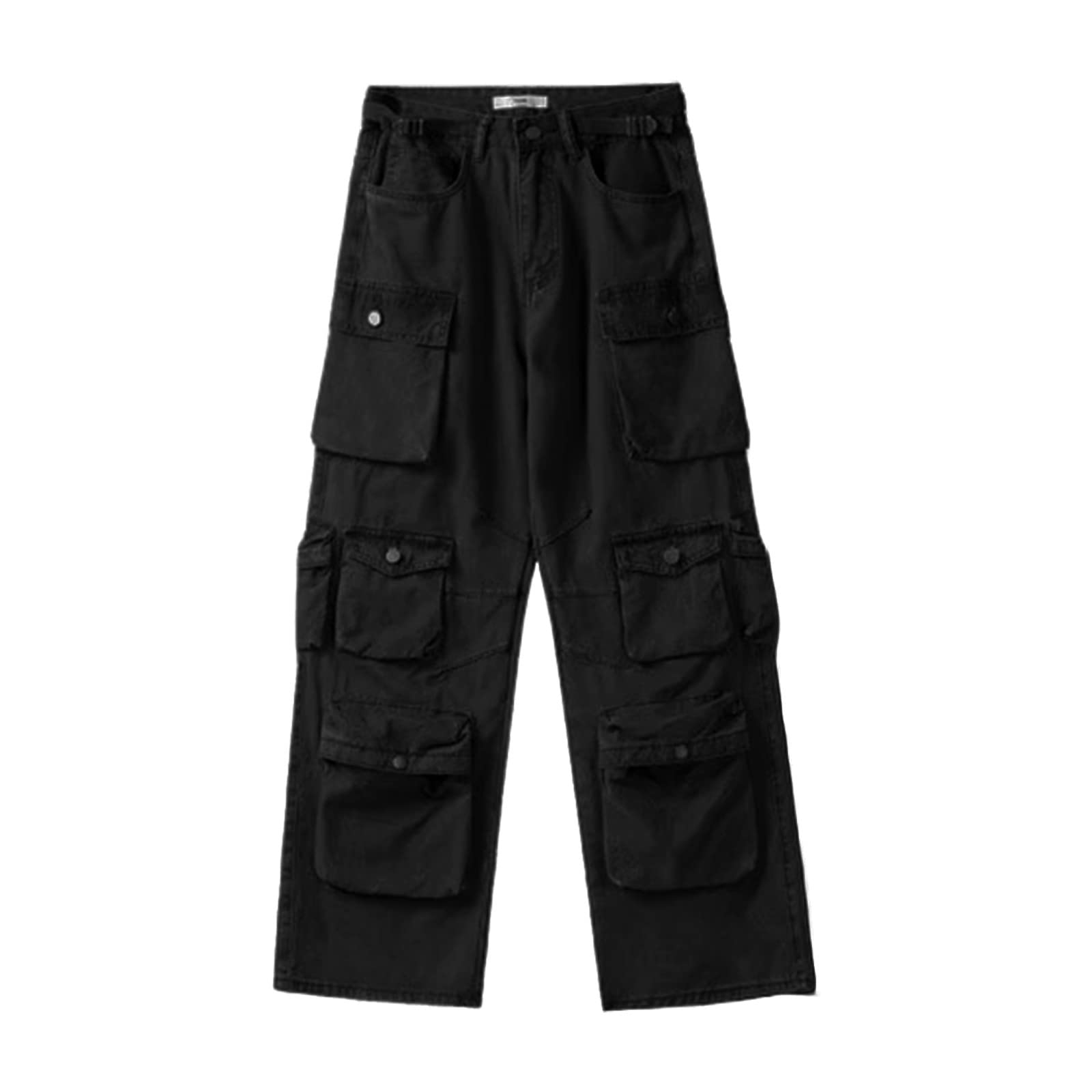 Générique Femme Pantalon Casual Cargo Pantalon Gothique Pantalon Punk Pantalon Danse Bas de Survêtement Hip Hop Noir Pantalon de Sport Multi-Poches Streetwear Pantalon Jean Femme Jean Large