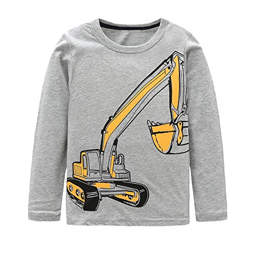 HowJoJo Boys Long Sleeve Cotton T-Shirts Monster Truck Shirt Graphic Tees4