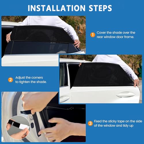 Pare-soleil chaussette VW Scirocco rideau vitre arrière extensible occultant anti-UV maille noire - 7