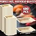 600 Pcs Disposable Square Palm Bowls Palm Leaf Bowls Bamboo Disposable Plates Square Wood Plates for Birthday Party, Wedding Events, Appetizer, Dessert, Catering and Home Use (3.94x3.94x0.6 Inch)