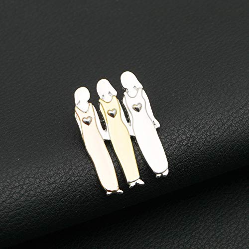 LLYANZ Tri-Color Handmand 2/3/4/5/6 Sisters Pin Best Friends Sisterhood Brooch2