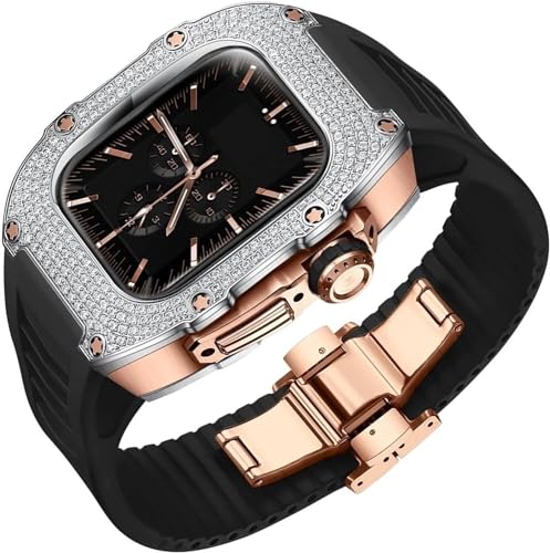 Boîtier de montre diamant et bracelet iWatch 40mm 41mm chic
