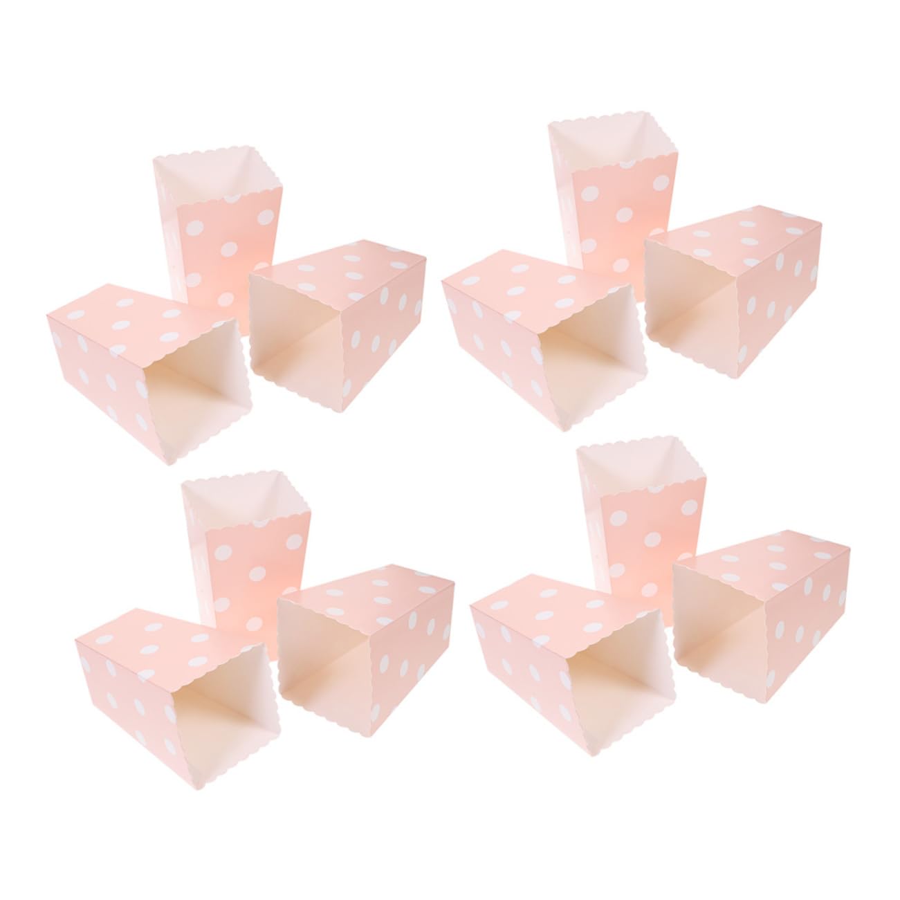 TIDTALEO 12Pcs Boxes White dot decorations party popcorn buckets party supplies Simple popcorn buckets for movie night Popcorn french fries popcorn box carton bulk popcorn bucket