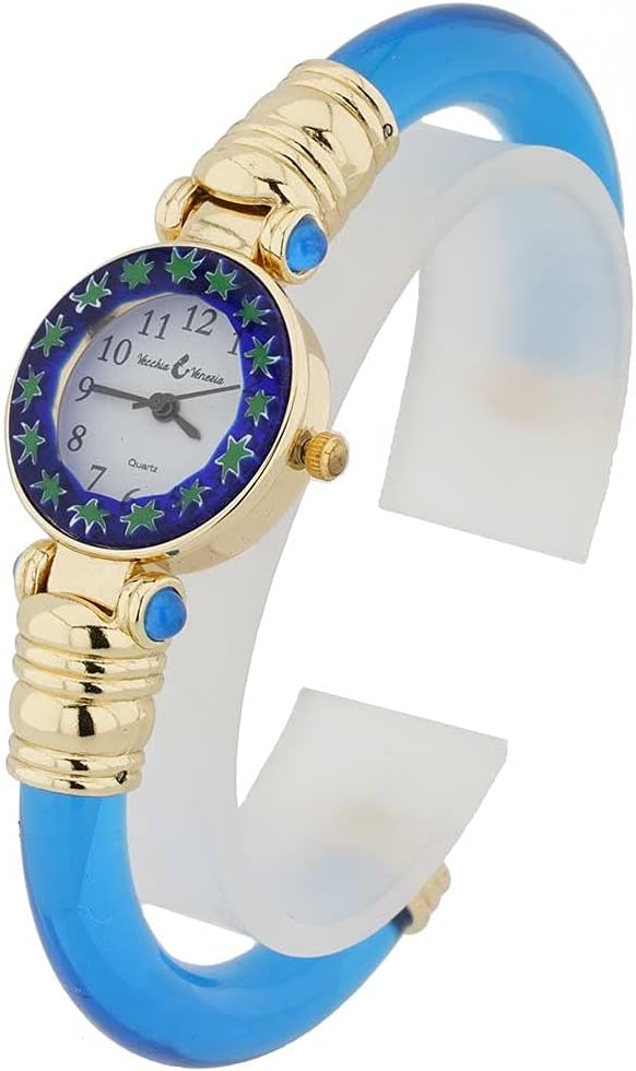 Glass Of Venice Murano Glass Millefiori Bangle Watch - Blue