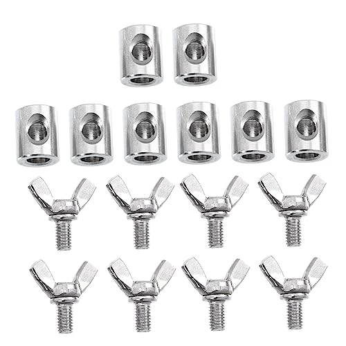 Veemoon 8pcs Stainless Steel Wire Rope Butterfly Buckle Clamps for 2-4mm Cable Crimping Tool