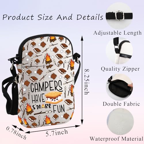 PLITI Camping Gift Camping Lover Gift Campfire Gift Campers Have S'more Fun Camper Crossbody Bag For Women2