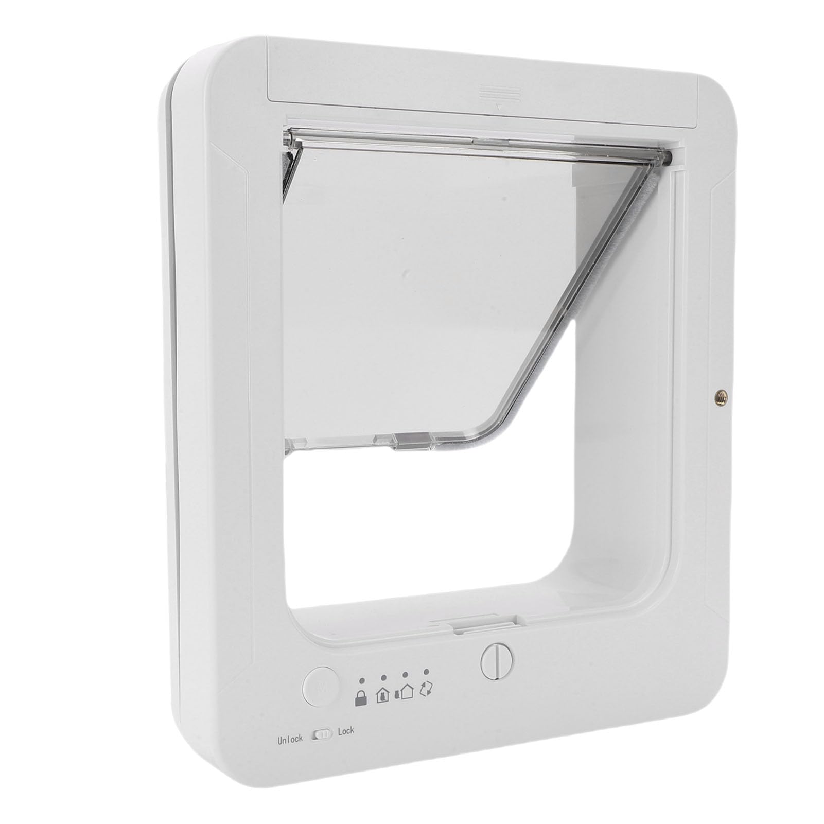 Fockety Puerta Inteligente para Gatos, Puerta automática para Mascotas con Sensor Collar y Control Remoto, gatera para Interior y Exterior, Material plástico, 26,7 x 29,4cm