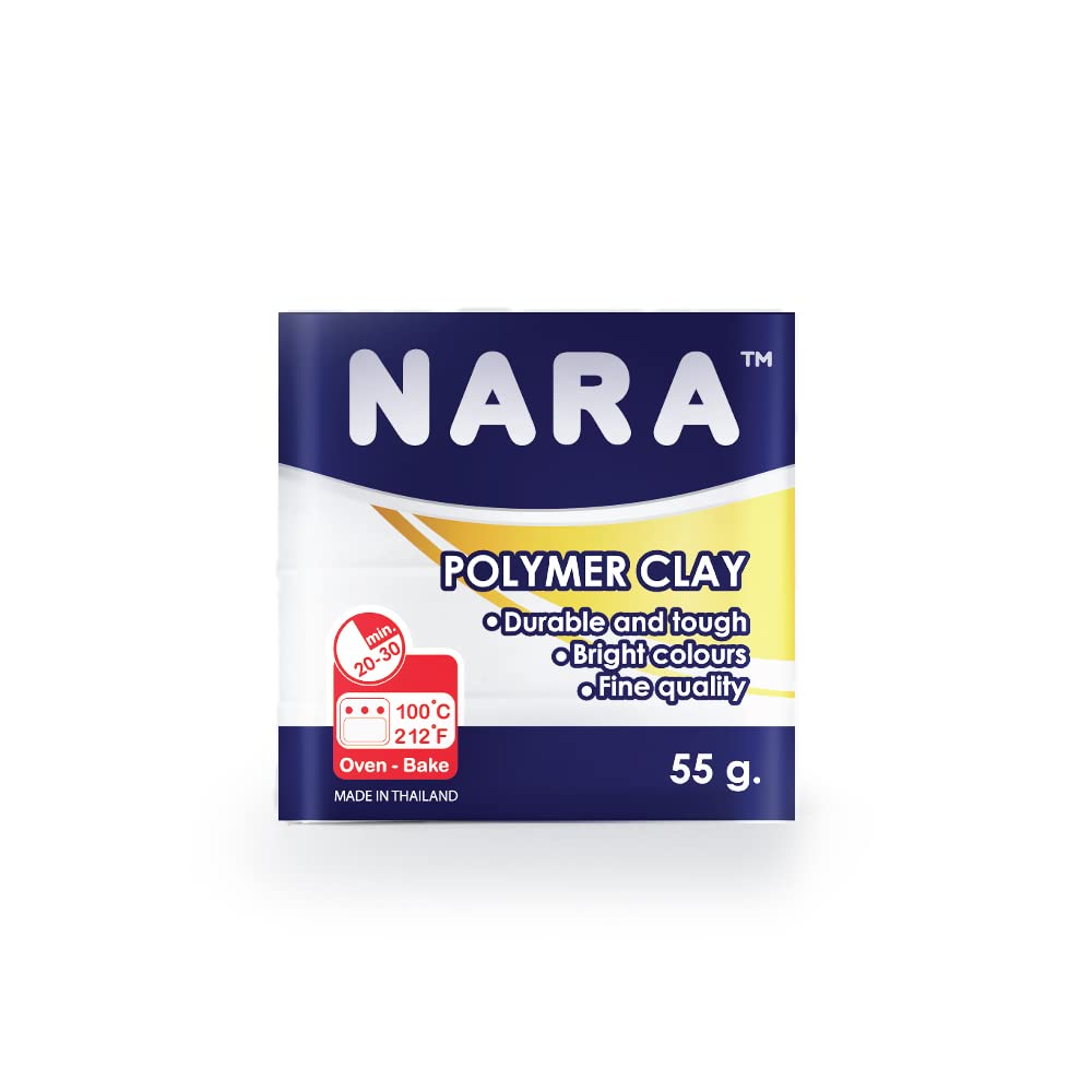 Nara Polymer Clay - 55 Grams Block - Made in Thailand (White)