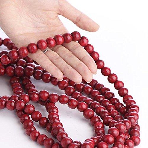 Burgundy Cranberry Wooden Bead Garland-This Cranberry Color Christmas Garland Is Made Of Wood Beads So It Can Be Used Year After Year By Factory Direct Craft #TOP4