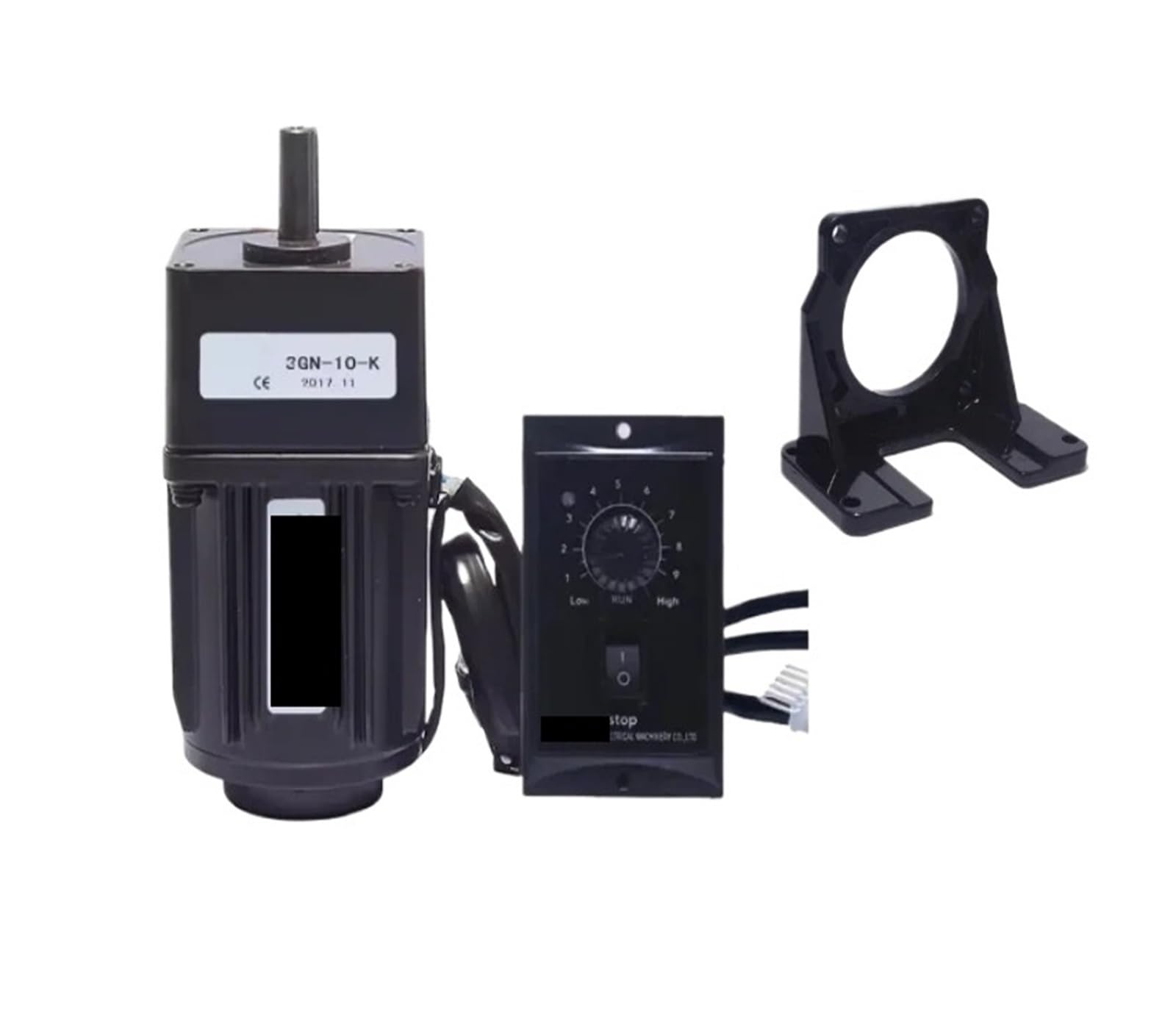 HYRBNSDLK Motor 1:3-1:300 220V 15W AC Reversible Gear 3RK15GN-C with Variable Speed Reducer Geared with Bracket(1-5K 250Rpm)