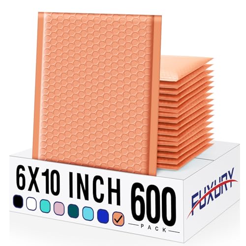 Image of Fuxury Bubble Mailer 6x10 inch 600 Pack Bubble Mailers Usable Size 6x9 inch Shipping Padded Envelopes Self Seal Mailing Envelopes Bubble Padded for Mailing,Packaging, Small Business,Boutique,Bulk #0, Peach