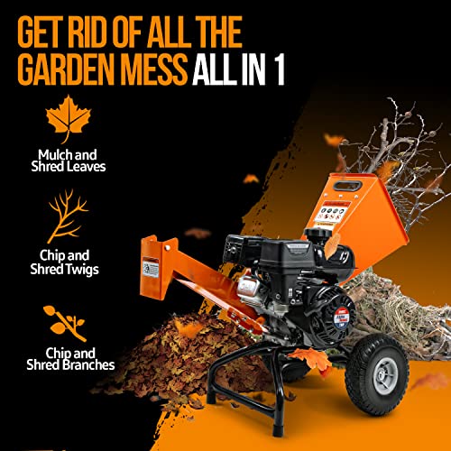Superhandy GUO074 Wood Chipper Shredder Mulcher 7Hp Engine Heavy Duty Compact Rotor Assembly Design 3 Inch Inch Max Capacity Aids In Fire Prevention And Building Firebreaks thumb #2