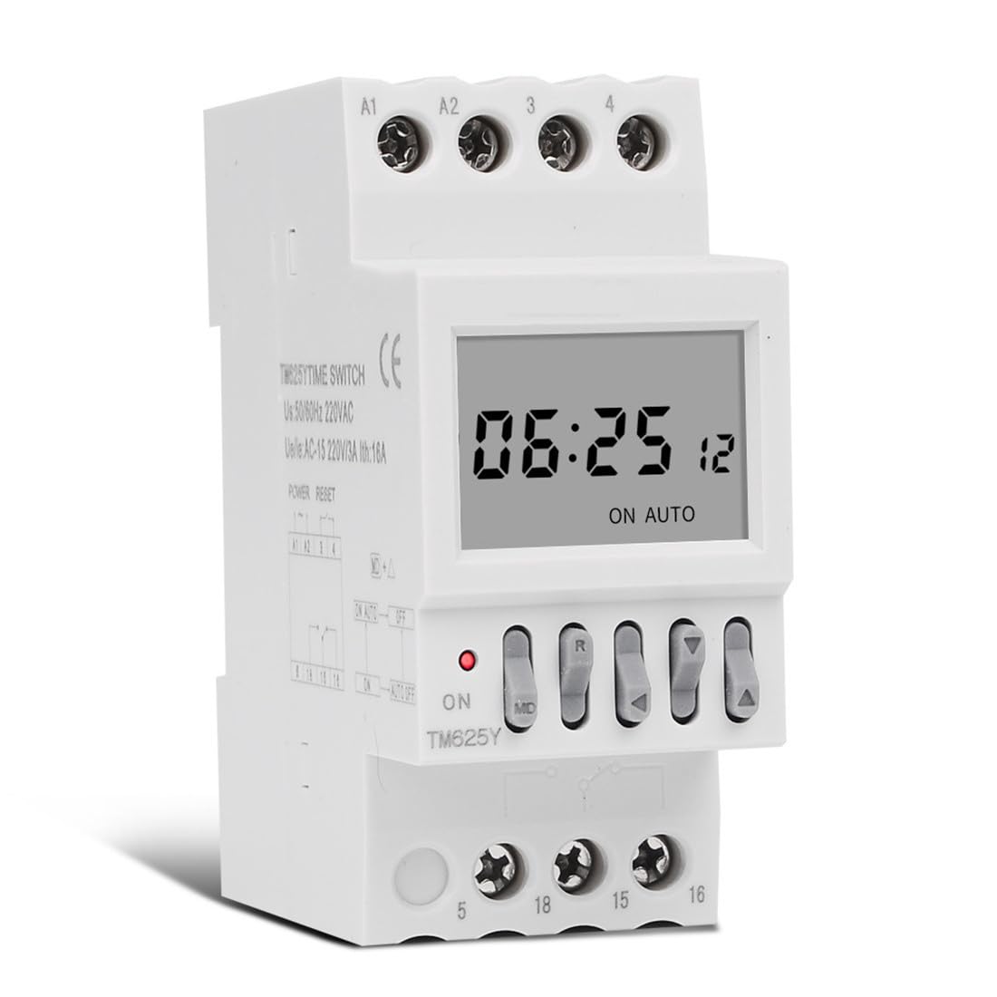 TM625Y AC220V Infinite Jahrzyklus Monatlicher Timer Schalter 12 ON/Off TagesProgramerung Jahrsteuerung Jahr 16A Last DIN-Schienenhalterung