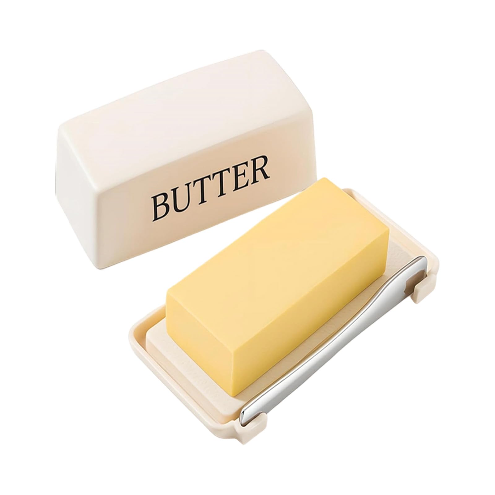 Jazuaiao Butter Holder Nonslip Slicers Included Tight Sealing Lid Construction for Organization PP Butter Storage Box