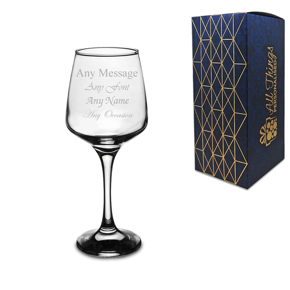 All Things PersonalisedEngraved 290ml Tallo White Wine Glass, Gift Boxed, Perfect for Any Wine Lover