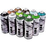 que pintura usar para murales infantiles  NBQ PRO 12 PACK GREEN NATURE SPRAY PAINT STREET ART GRAFFITI MURAL PINTURA MATE