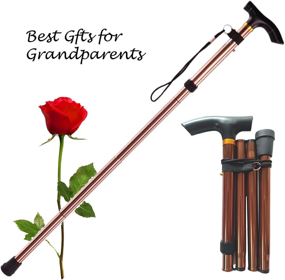 Collapsible Walking Cane for Women & Senior Men, Folding Lightweight Sticks for Seniors Balance, Adjustable Canes, Stick and Crutches for Adults, bastones para caminar Mujer & Hombre