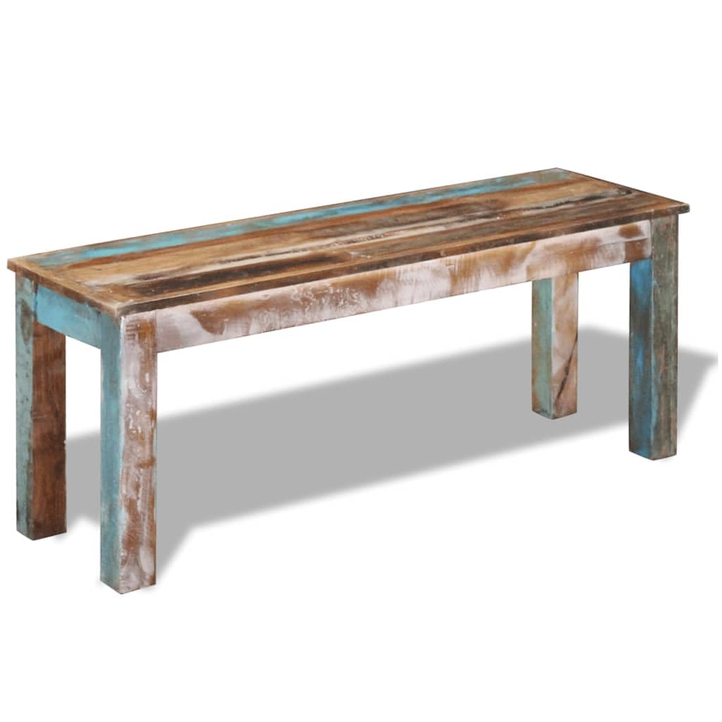 Banco de Madera Sólida Recuperación Estilo Que 110 x 35 x 45 cm