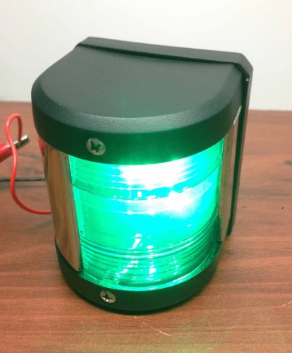 MARINE BOAT GREEN STARBOARD SIDE LED NAVIGATION LIGHT WATERPROOF BOATS UP TO 12M by PactradeMarine