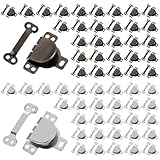 Hariendny 60 Sets Hook and Bar Closure for Pants Hooks for Waist Trouser Skirt Hooks Stainless Steel Hook and Bar Fasteners for Dress DIY Crafting (Silver, Metal Grey)