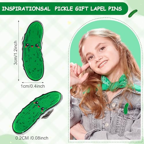 Image of Landical Inspirational Cucumber Christmas Appreciation Gift with Lapel Pins Funny Card and Bag for Friends Coworkers Employee