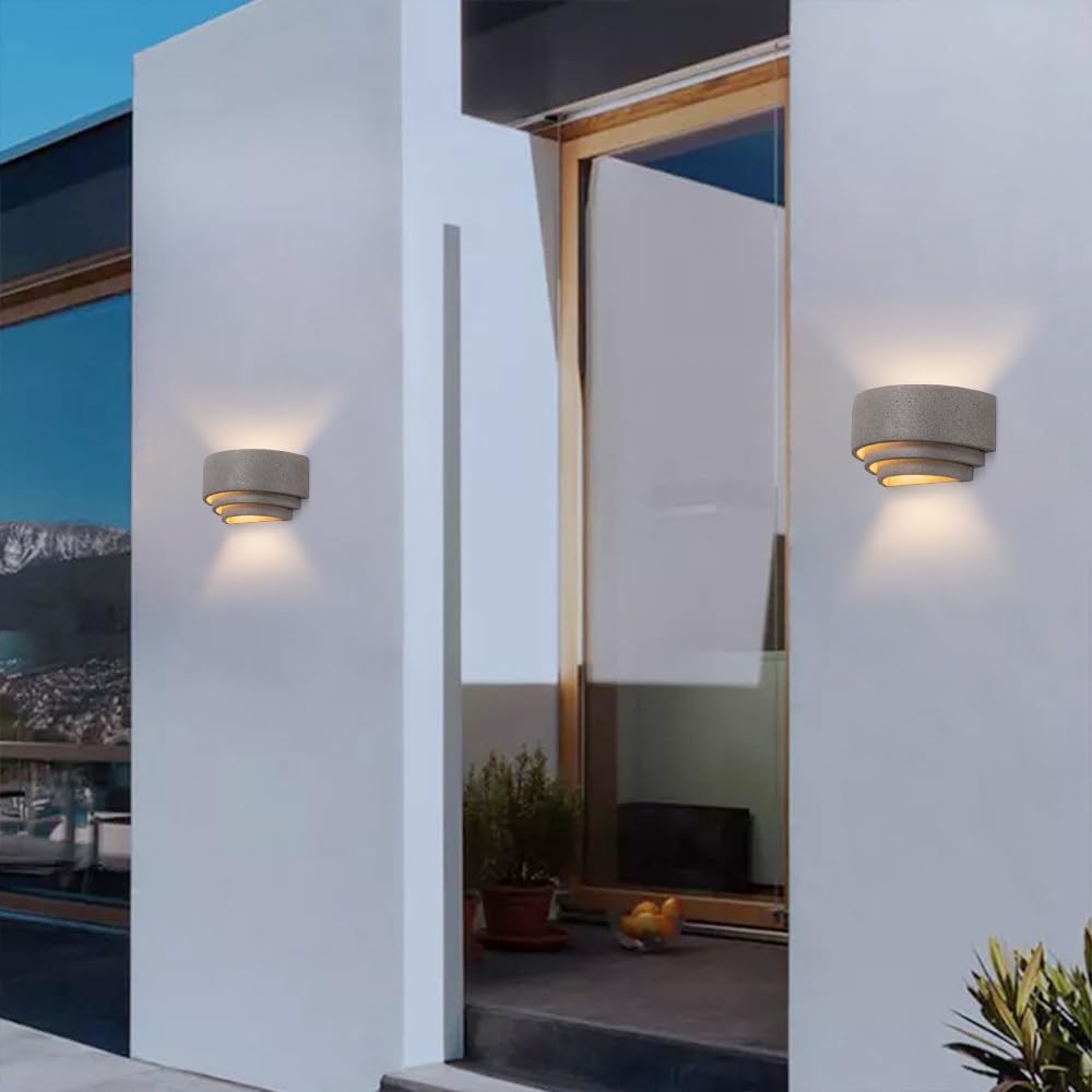 Kinkiety do sypialni Nowoczesne kinkiety ścienne z cementu Led Kreatywny projekt Warstwowe oświetlenie Art Deco na schody korytarz sypialnia salon