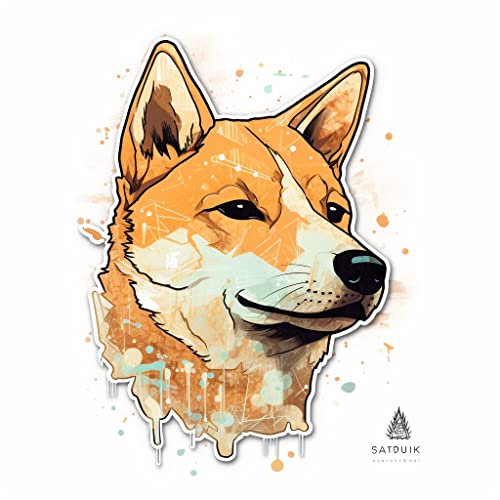 Image of Yoonek Graphics Shiba Inu Dog Vinyl Decal Sticker for Car, Laptop, Tumbler, More. #001664