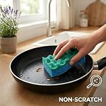 Vileda Scrunge Multi-Use Éponge de crampons non égratignés (paquet de 16) | Rinses propre, reste frais plus longtemps & Long-Lasting , Le lave-vaisselle en sécurité