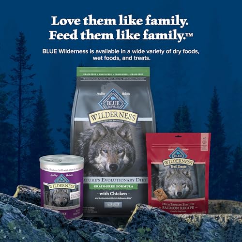Blue Buffalo Wilderness Adult Hochprotein-Trockenfutter für Hunde mit echtem Huhn, getreidefrei, natürlichen Inhaltsstoffen, Huhn, 10,9 kg Beutel
