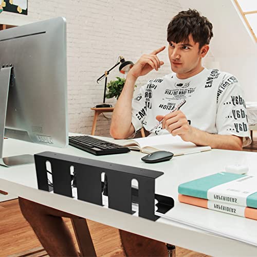 Serplex® Under Desk Cable Organizer Desktop Power Extender Organizer Tray No Drill Home Office Tangle Free Under Desk Power Cord Organizer for Outlet Extension, Power Cords, 15.75''x3.94''x4.72'' 8 51Q+ds2n LL