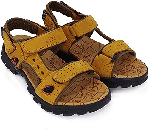 Asifn Men Athletic Open Toe Sandals Slides Outdoor Summer Leather Fisherman Beach Casual Shoes Adventures Outings Hiking